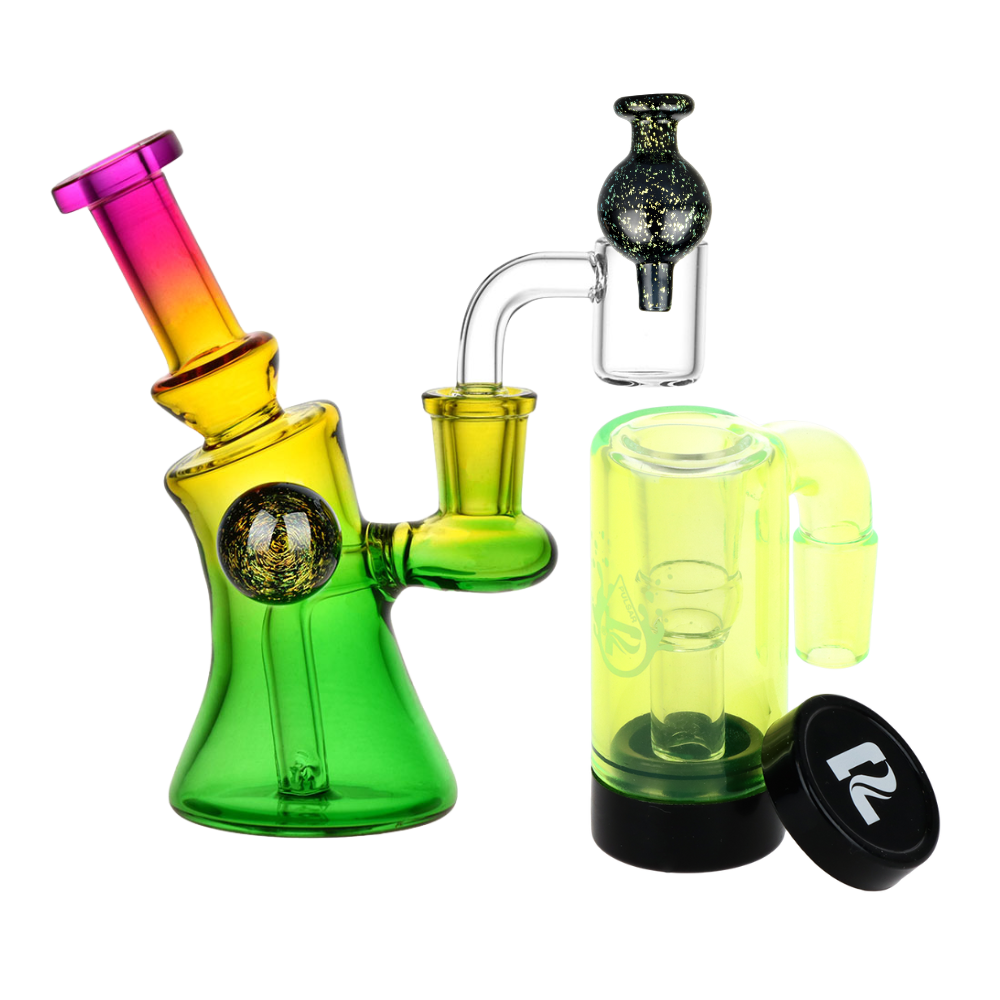 Candy Craze Dab Rig, Oil Reclaimer, & Carb Cap Bundle Gummy Bear Transparent Yellow Glass Sale Bundles - Tophatter Daily Deals