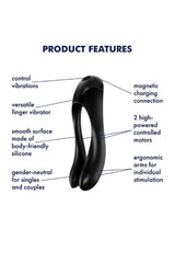 Satisfyer - Candy Cane - Silicone Finger Vibrator - Black Sex Toy - Tophatter Daily Deals