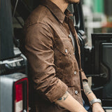Retro Male Oil Waxed Canvas Coats Cotton Jacket Men Jackets - Tophatter Daily Deals