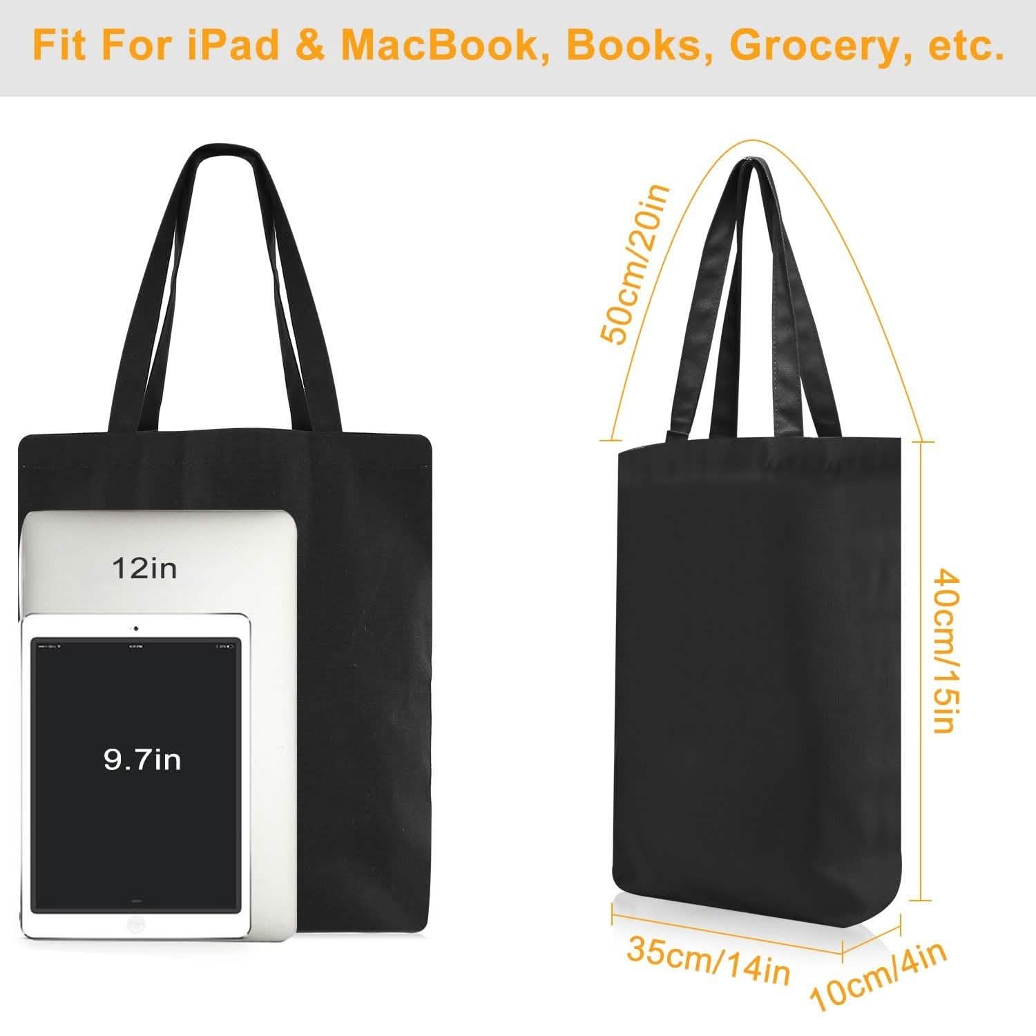 Canvas Tote Bag DIY Craft Eco Tote 100% Cotton Washable Reusable Handbags & Wallets - Tophatter Daily Deals