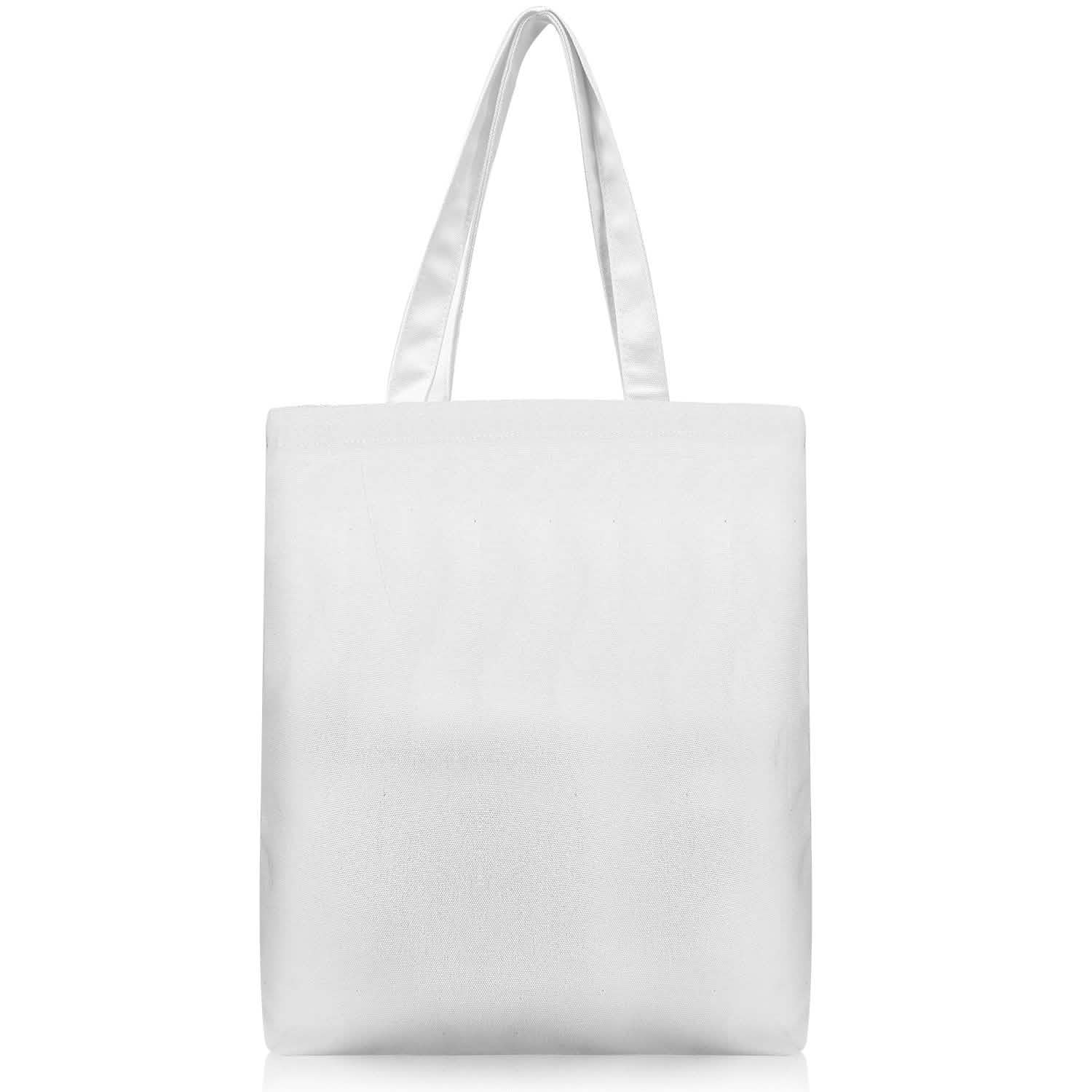 Canvas Tote Bag DIY Craft Eco Tote 100% Cotton Washable Reusable White Handbags & Wallets - Tophatter Daily Deals