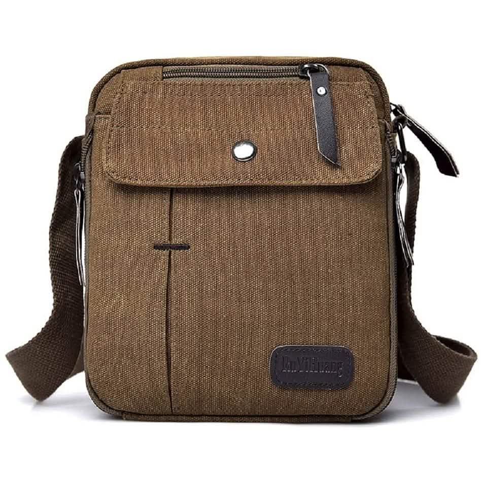 Canvas Travel Wallet Casual Messenger Bag Khaki Handbags & Wallets - Tophatter Daily Deals