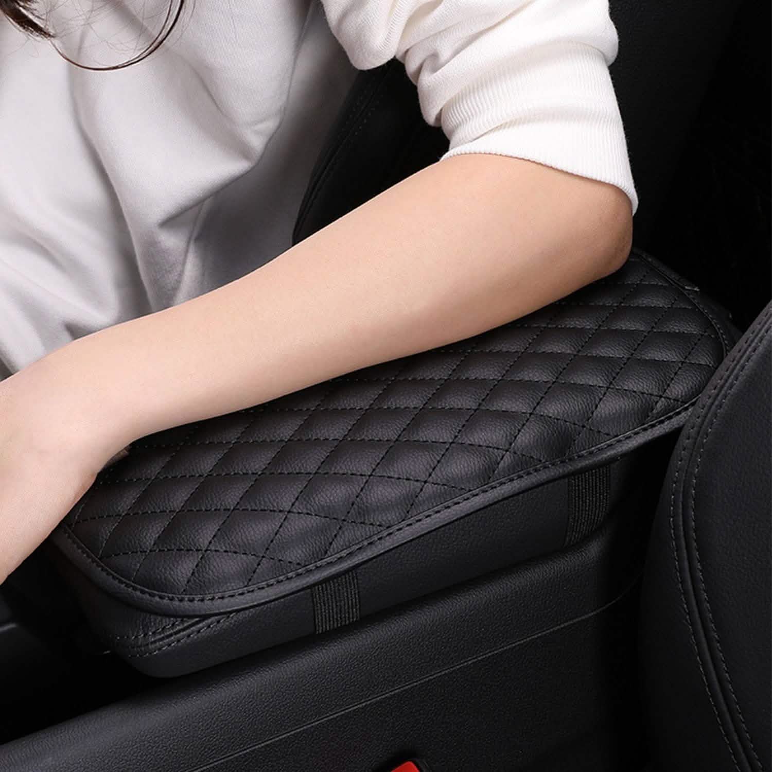 Car Armrest Pad Cover PU Leather Fit for SUV Truck Car Automotive - Tophatter Daily Deals