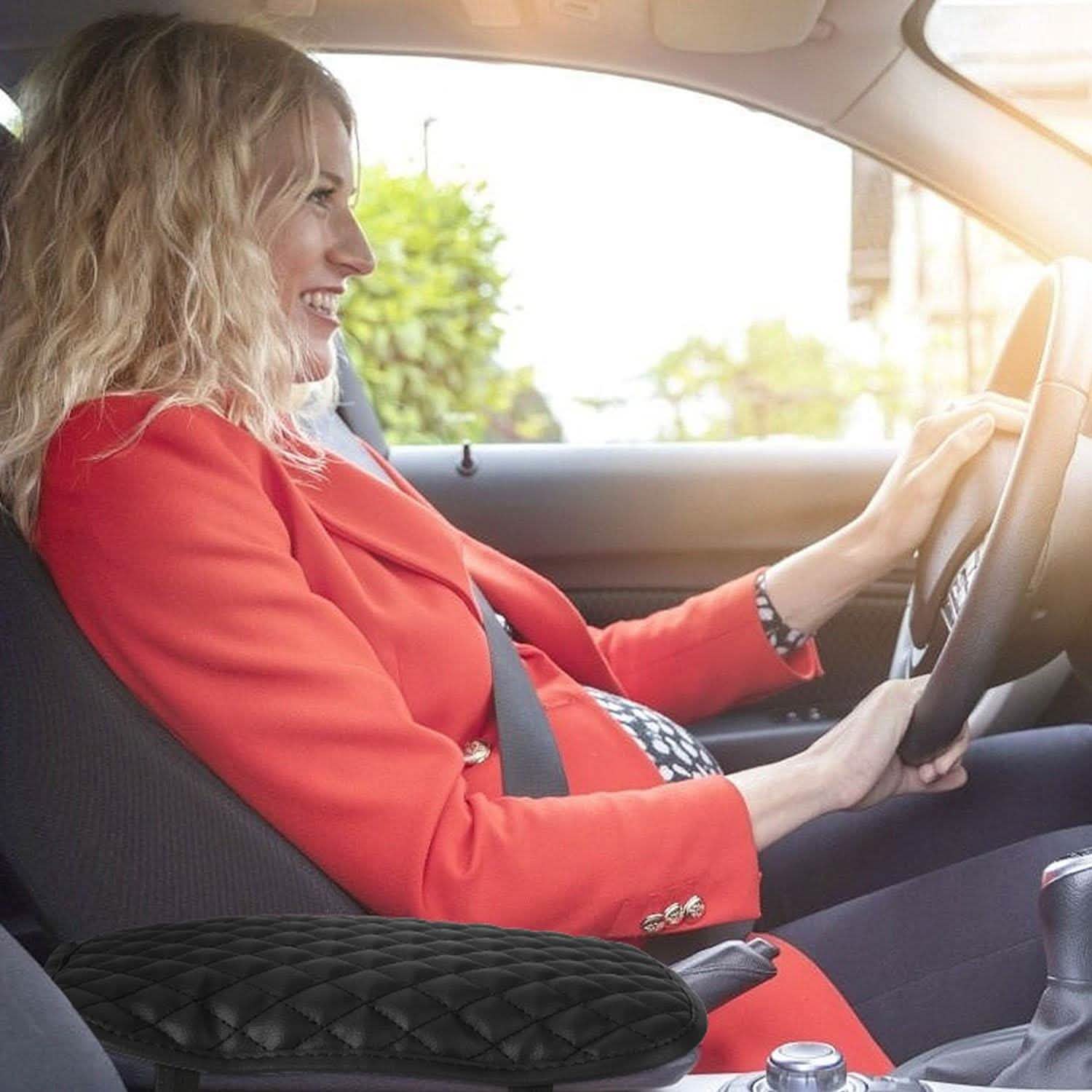 Car Armrest Pad Cover PU Leather Fit for SUV Truck Car Automotive - Tophatter Daily Deals