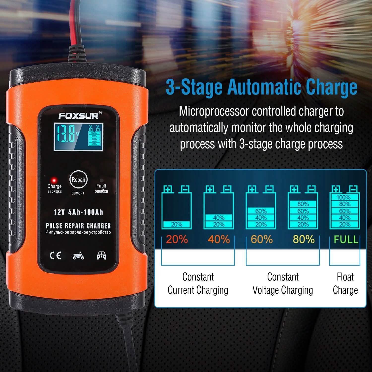 Car Battery Charger 12V 5A Recover Pulse Repair Automotive - Tophatter Daily Deals