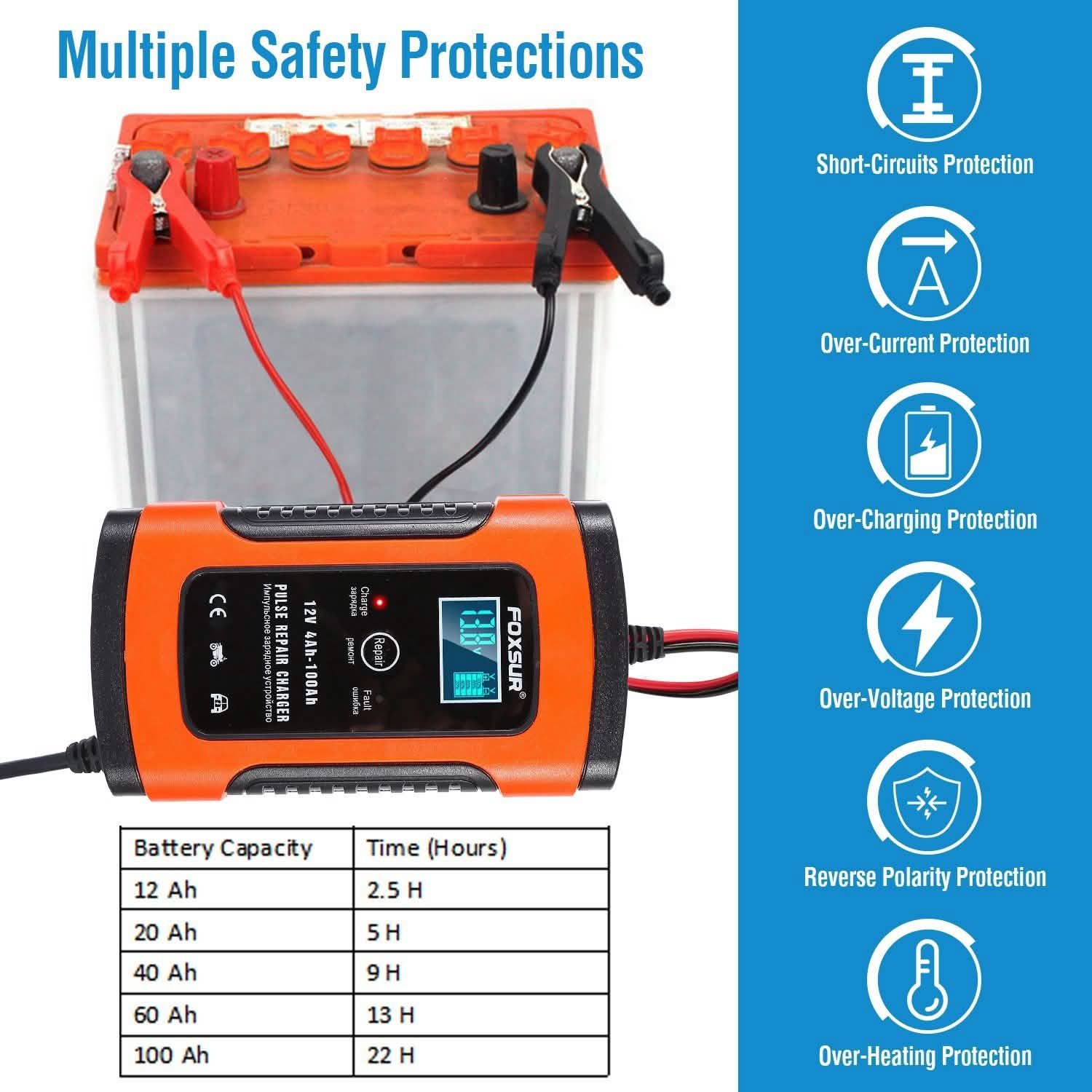 Car Battery Charger 12V 5A Recover Pulse Repair Automotive - Tophatter Daily Deals