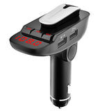 Car FM Transmitter with Wireless Earpiece 2 USB Charge Ports Automotive - Tophatter Daily Deals