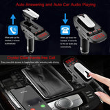 Car FM Transmitter with Wireless Earpiece 2 USB Charge Ports Automotive - Tophatter Daily Deals