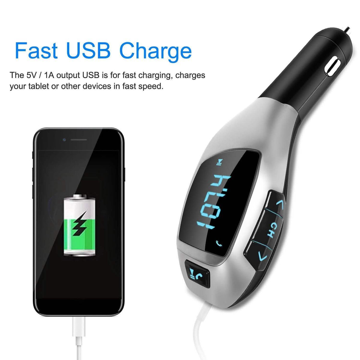 Car FM Wireless Transmitter USB Charge Automotive - Tophatter Daily Deals
