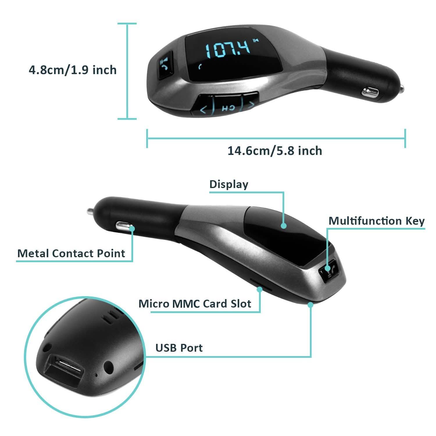 Car FM Wireless Transmitter USB Charge Automotive - Tophatter Daily Deals