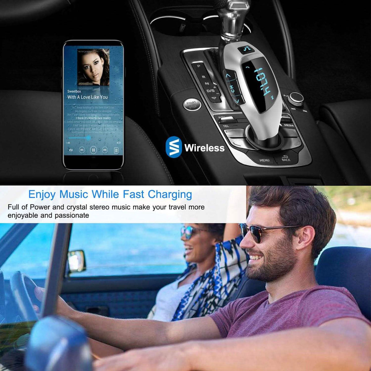 Car FM Wireless Transmitter USB Charge Automotive - Tophatter Daily Deals