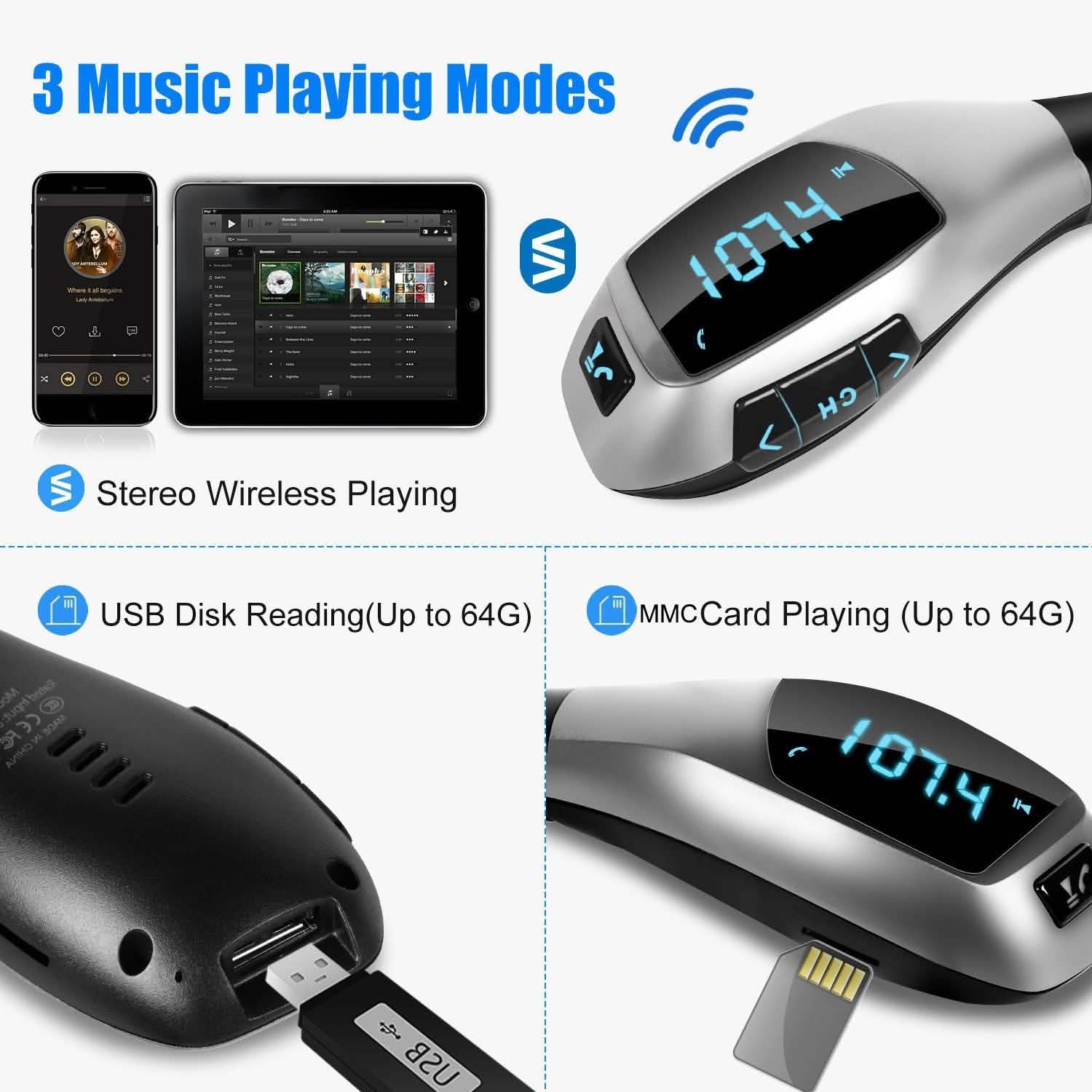 Car FM Wireless Transmitter USB Charge Automotive - Tophatter Daily Deals