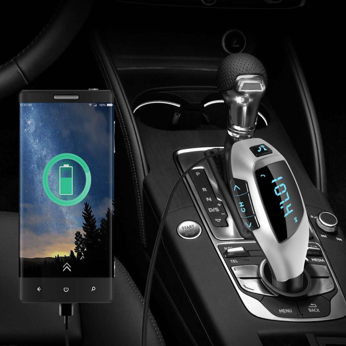 Car FM Wireless Transmitter USB Charge Automotive - Tophatter Daily Deals