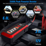 Car Jump Starter Booster 2500A Peak 25800mAh Battery Charger Power Bank Automotive - Tophatter Daily Deals