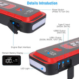Car Jump Starter Booster 2500A Peak 25800mAh Battery Charger Power Bank Automotive - Tophatter Daily Deals