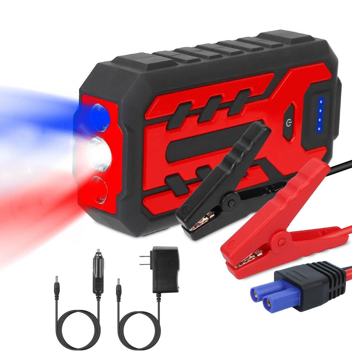 Car Jump Starter Booster with 4 Modes LED Flashlight Automotive - Tophatter Daily Deals