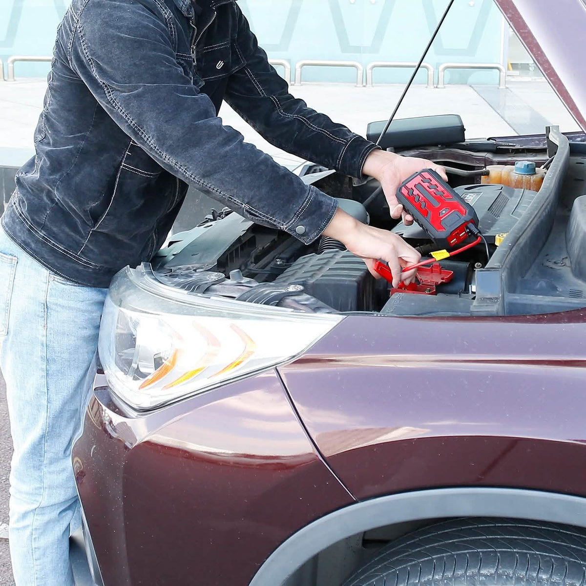 Car Jump Starter Booster with 4 Modes LED Flashlight Automotive - Tophatter Daily Deals