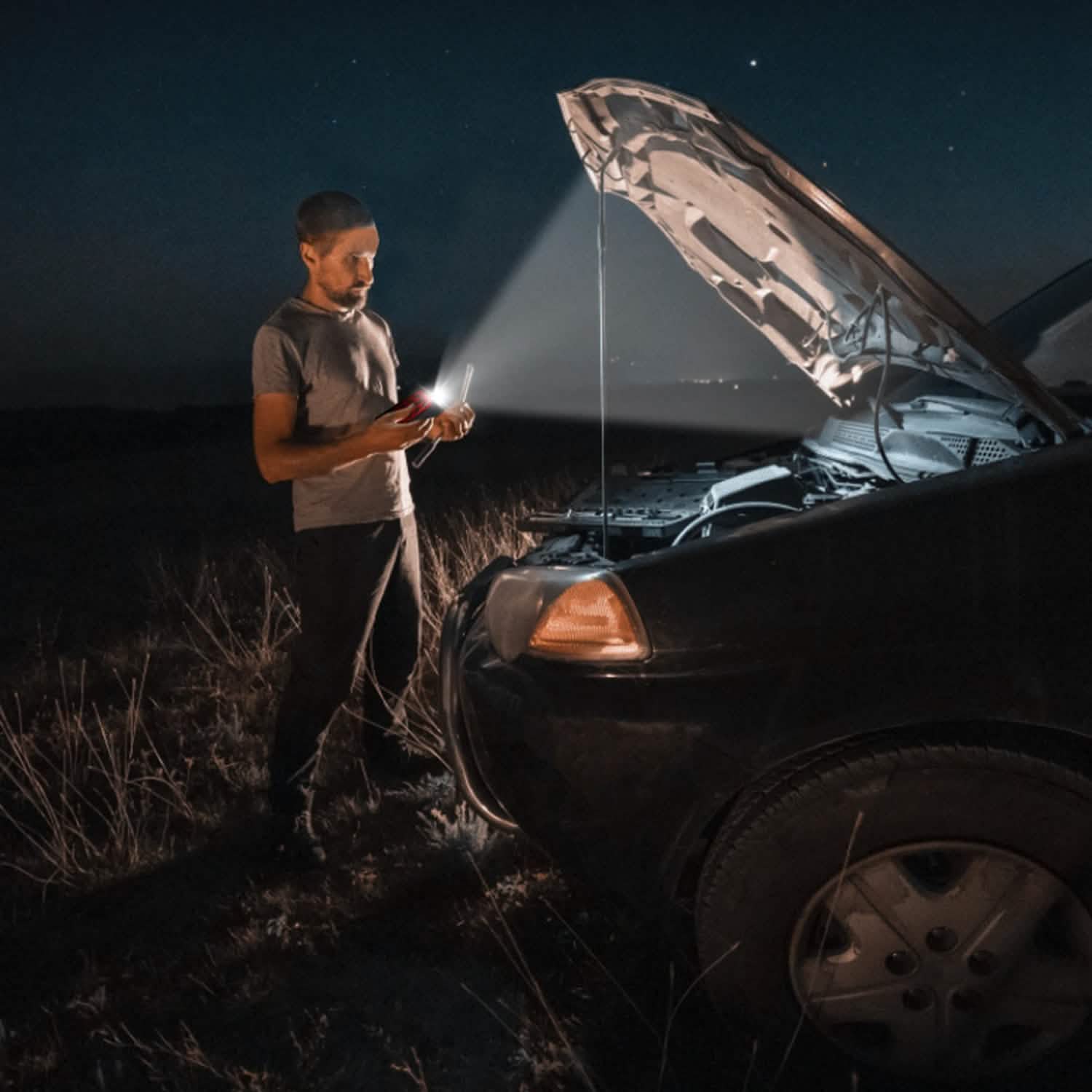 Car Jump Starter Booster with 4 Modes LED Flashlight Automotive - Tophatter Daily Deals