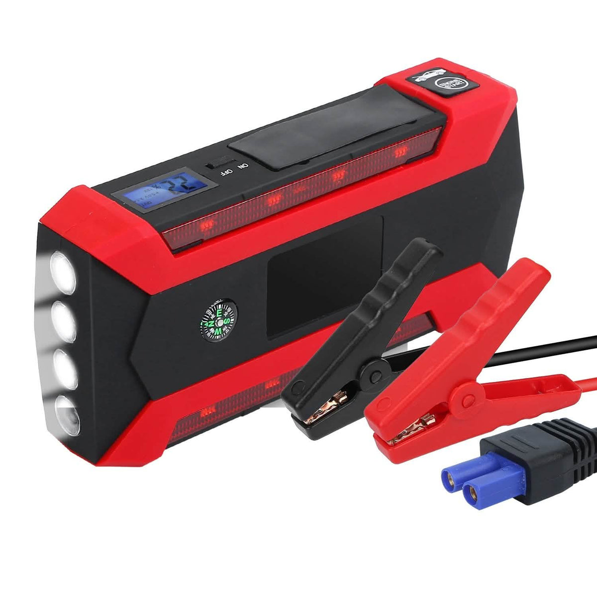 Car Jump Starter Booster with LCD Screen 4 Modes LED Flashlight Automotive - Tophatter Daily Deals