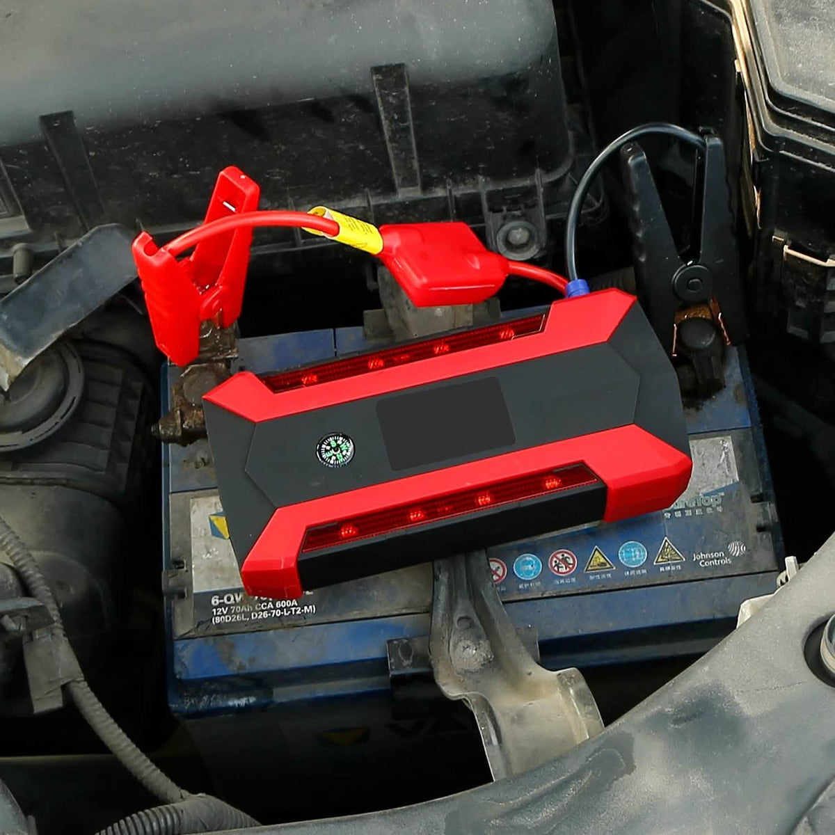 Car Jump Starter Booster with LCD Screen 4 Modes LED Flashlight Automotive - Tophatter Daily Deals