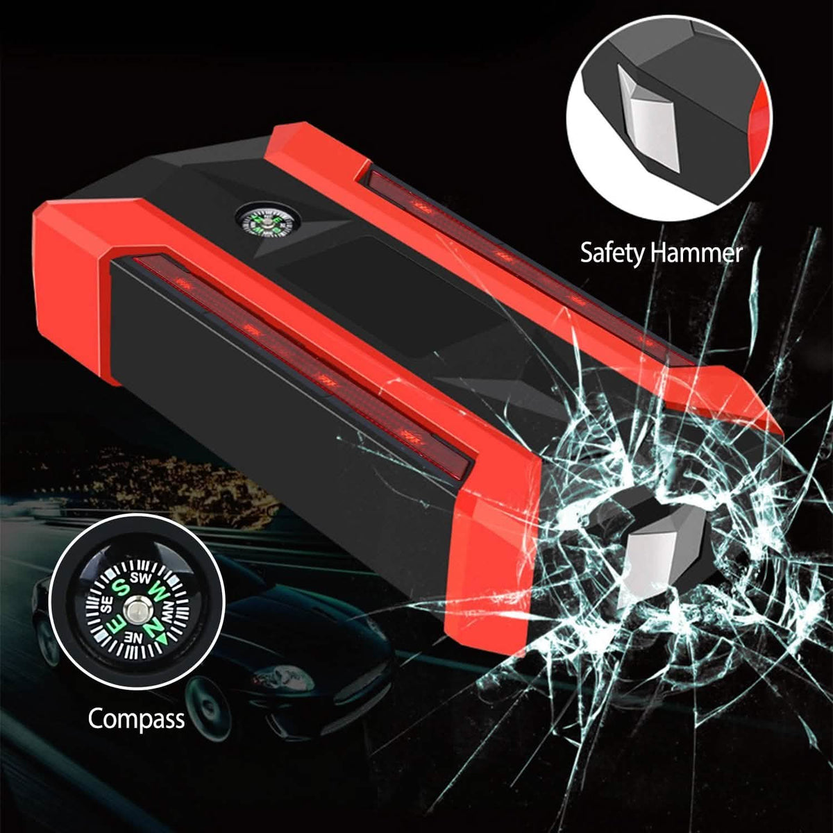 Car Jump Starter Booster with LCD Screen 4 Modes LED Flashlight Automotive - Tophatter Daily Deals