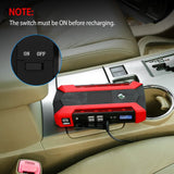 Car Jump Starter Booster with LCD Screen 4 Modes LED Flashlight Automotive - Tophatter Daily Deals
