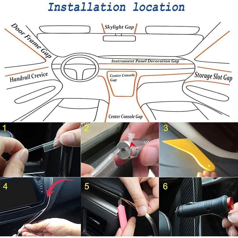 Car LED Strip Ambient Light Kit Automotive - Tophatter Daily Deals