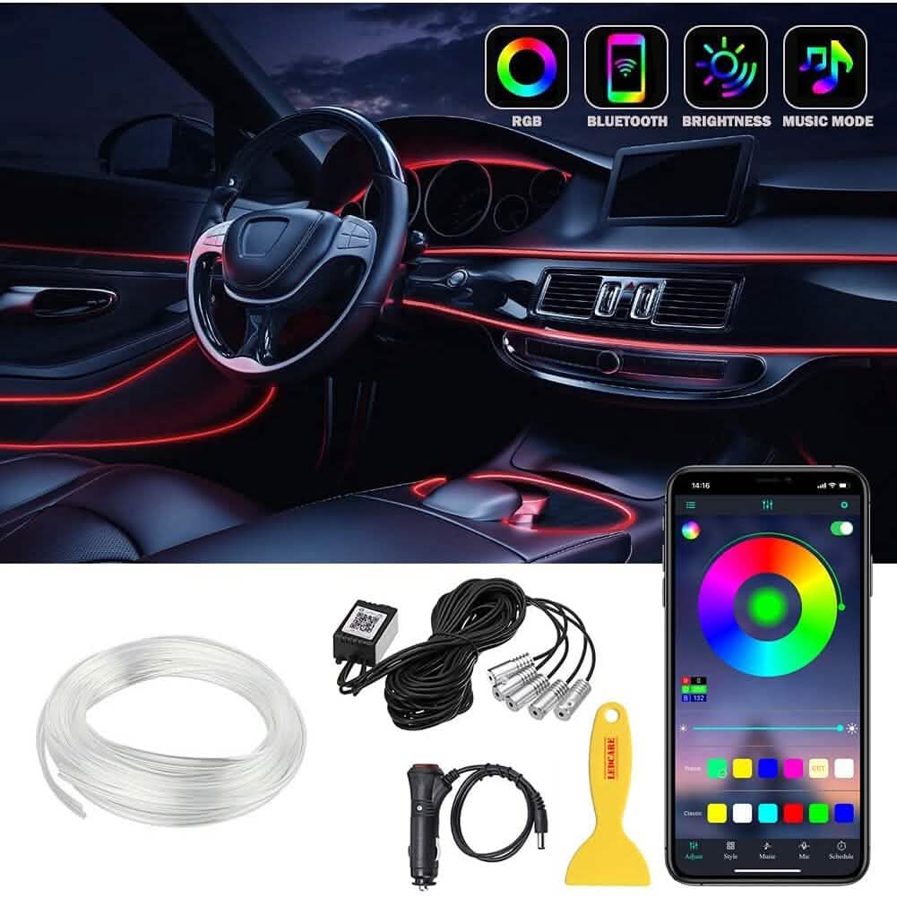 Car LED Strip Ambient Light Kit Automotive - Tophatter Daily Deals