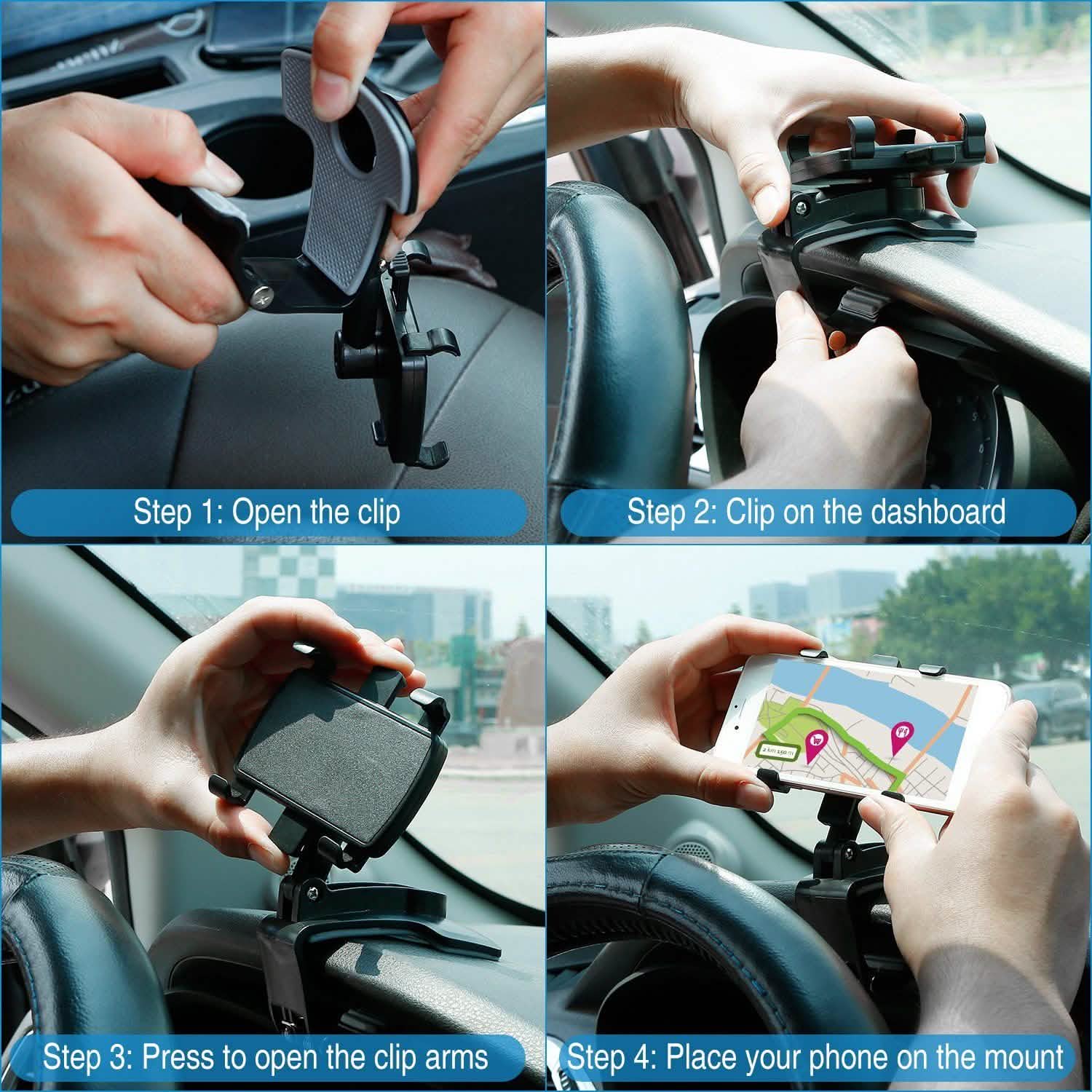 Car Non-slip 360°Rotation Dashboard Phone Holder Automotive - Tophatter Daily Deals