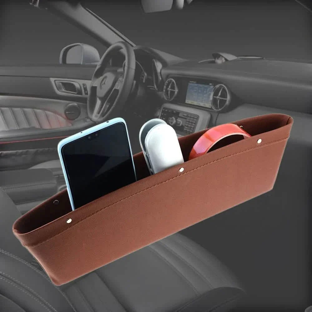 Car Organizer PU Leather Seat Slit Gap Pocket Storage Automotive - Tophatter Daily Deals