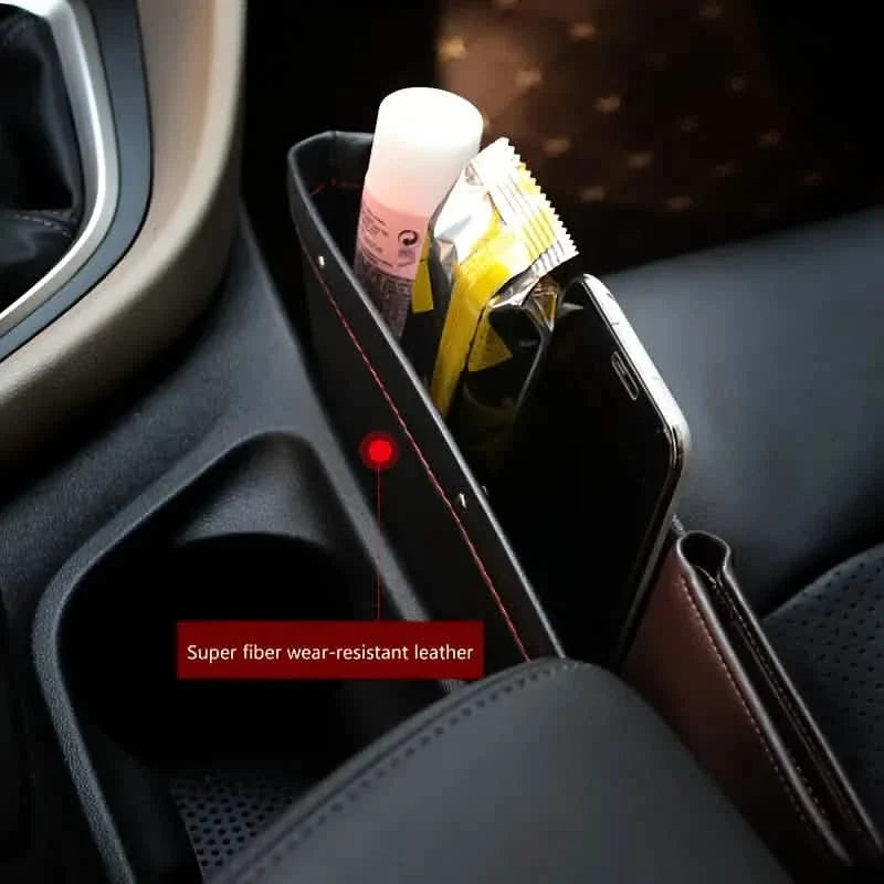 Car Organizer PU Leather Seat Slit Gap Pocket Storage Automotive - Tophatter Daily Deals