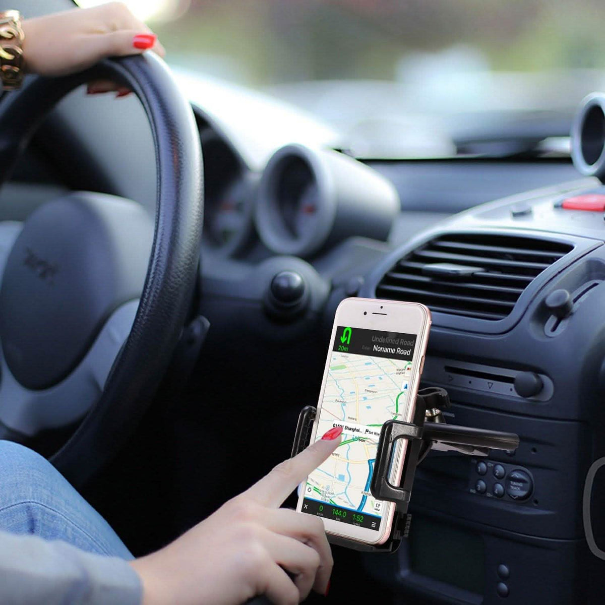 Car Phone Holder CD Slot Phone Mount 360 Rotatable Automotive - Tophatter Daily Deals