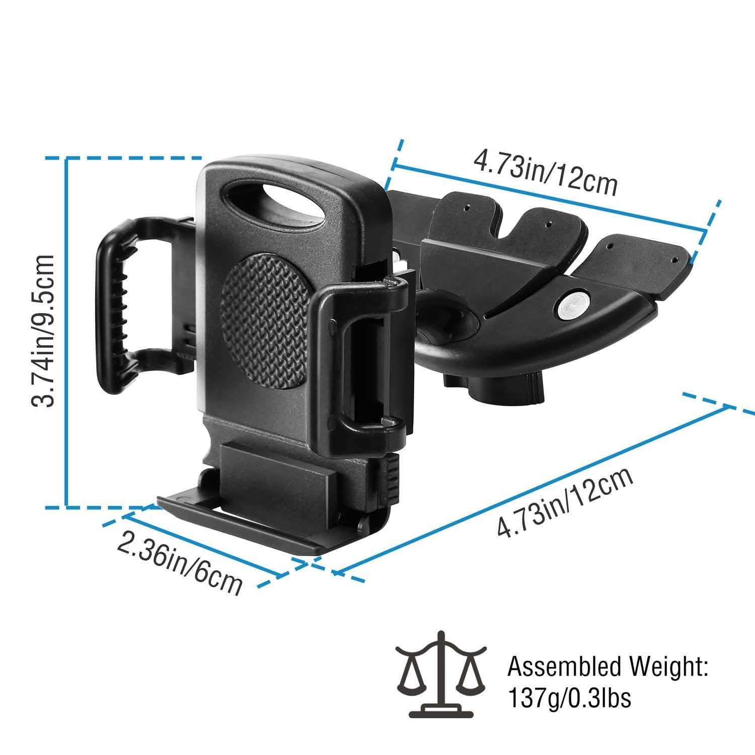 Car Phone Holder CD Slot Phone Mount 360 Rotatable Automotive - Tophatter Daily Deals