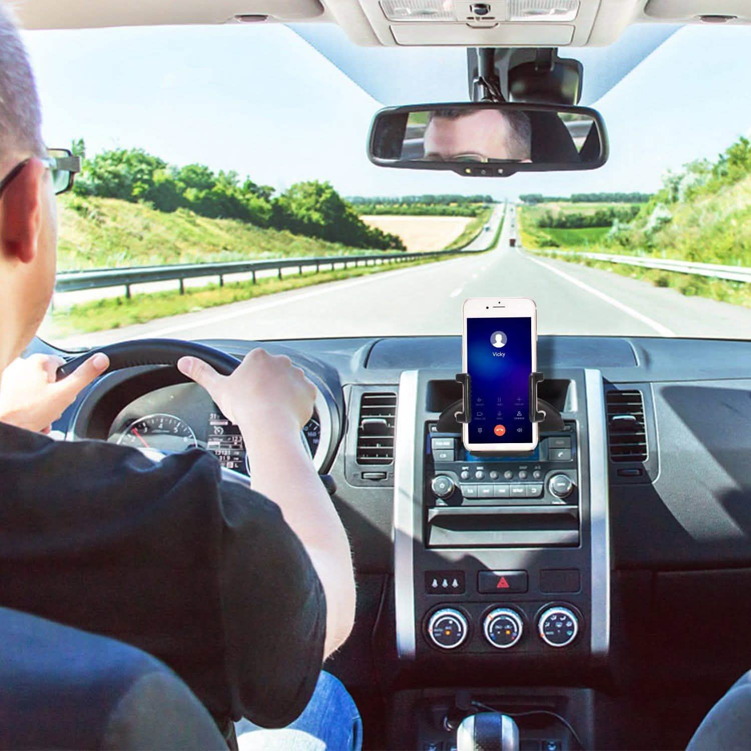 Car Phone Holder CD Slot Phone Mount 360 Rotatable Automotive - Tophatter Daily Deals