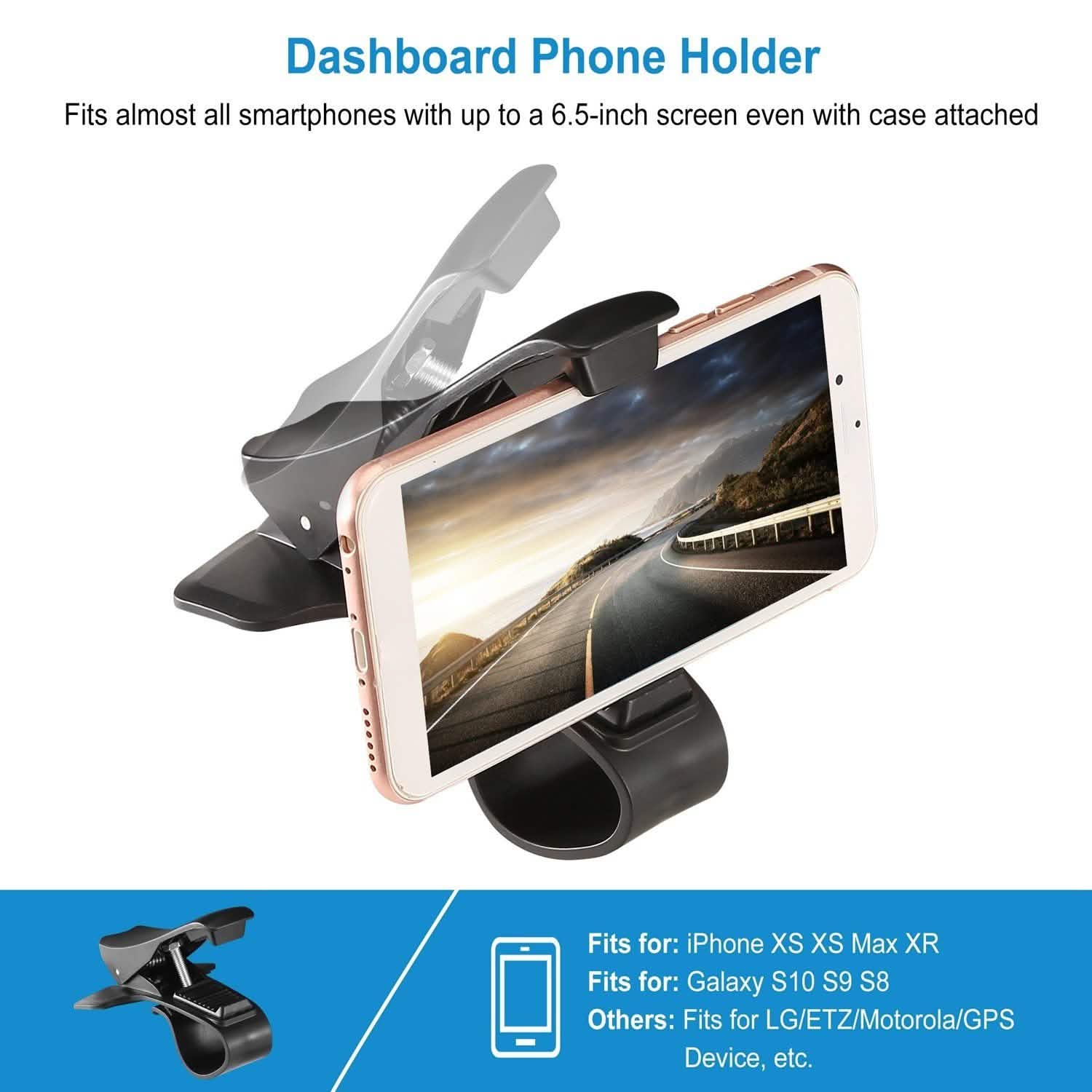 Car Phone Mount Non-Slip Dashboard Phone Holder Automotive - Tophatter Daily Deals