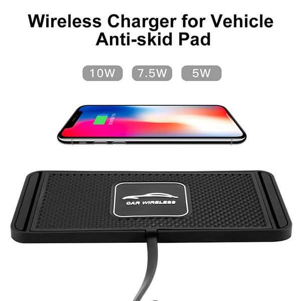 Car QI Wireless Phone Charger Non Slip Pad Mat Fast Charging Phone Chargers - Tophatter Daily Deals
