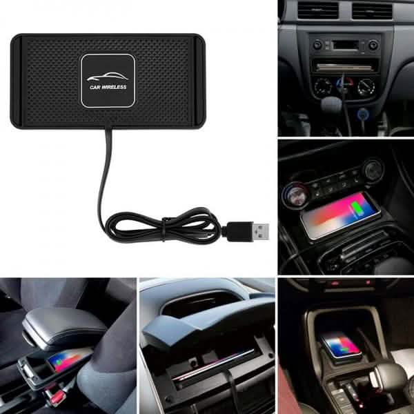Car QI Wireless Phone Charger Non Slip Pad Mat Fast Charging Phone Chargers - Tophatter Daily Deals