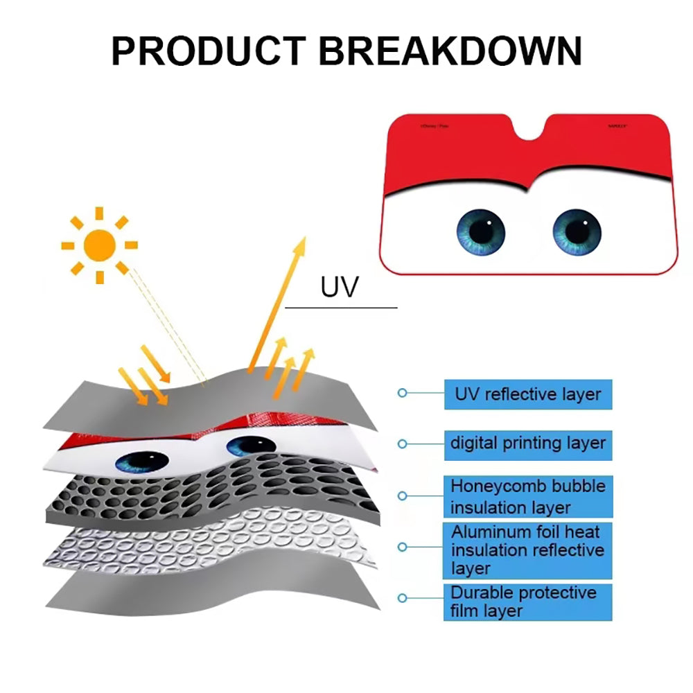 Car Solar Protection 4 Colors Eyes Heated Windshield Car and Motorcycle Accessories - Tophatter Daily Deals