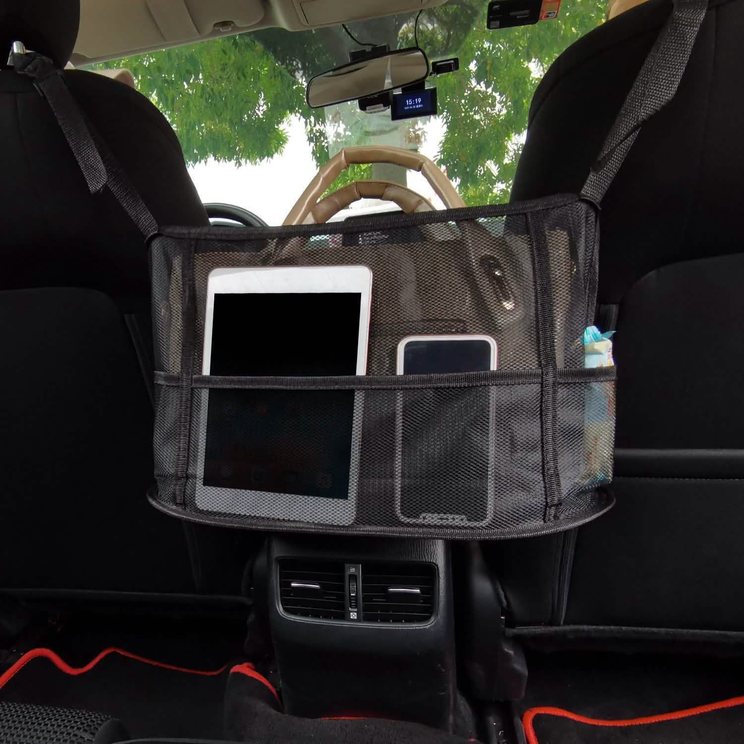 Car Storage Netting Pouch Seat Side Storage Mesh Organizer Bag Automotive - Tophatter Daily Deals