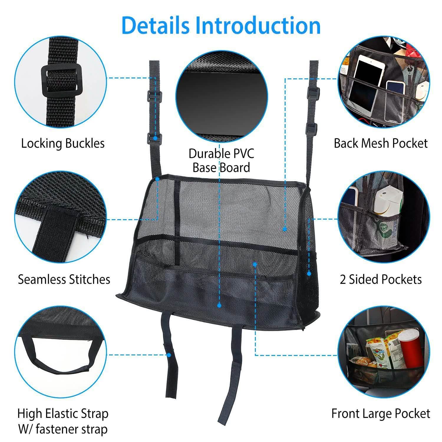 Car Storage Netting Pouch Seat Side Storage Mesh Organizer Bag Automotive - Tophatter Daily Deals