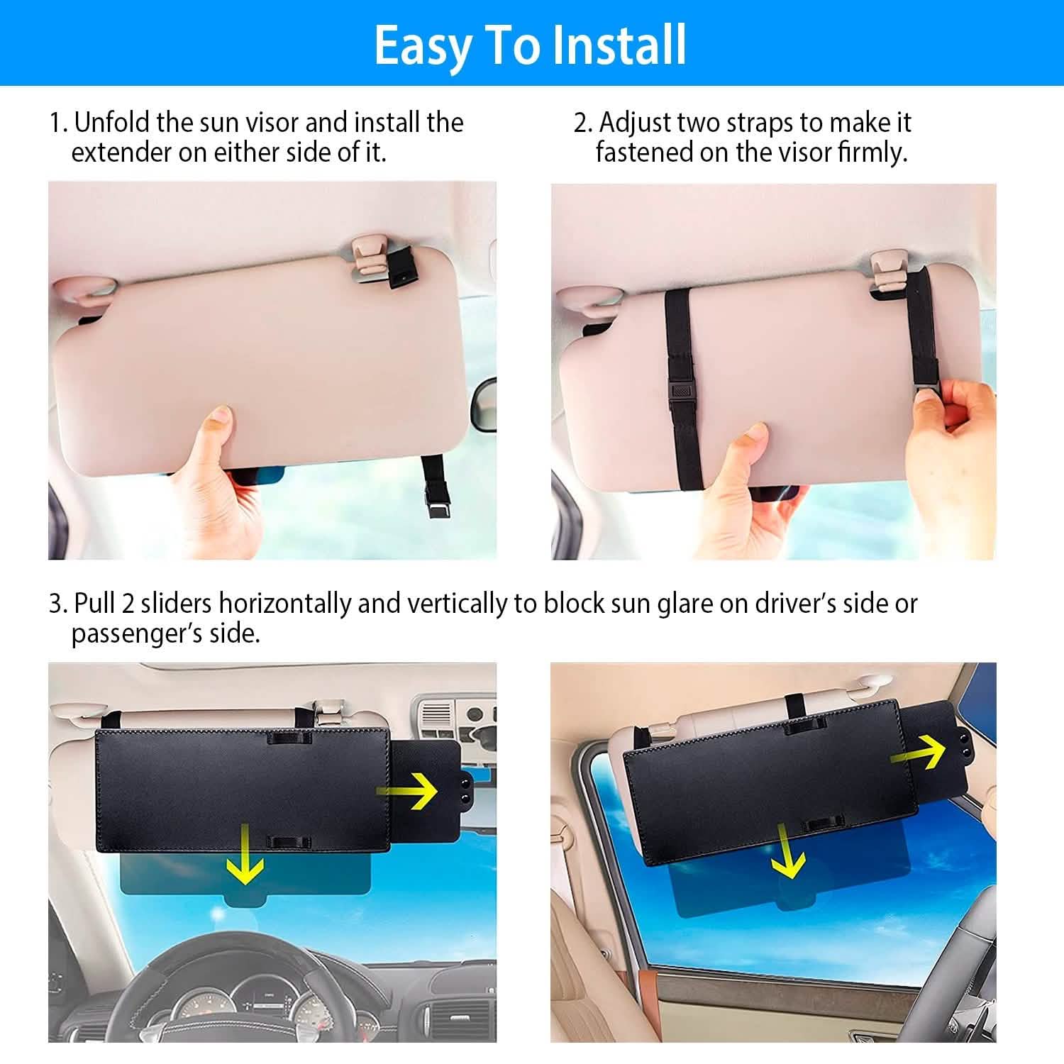 Car Sunshade Sun Visor Extended Automotive - Tophatter Daily Deals