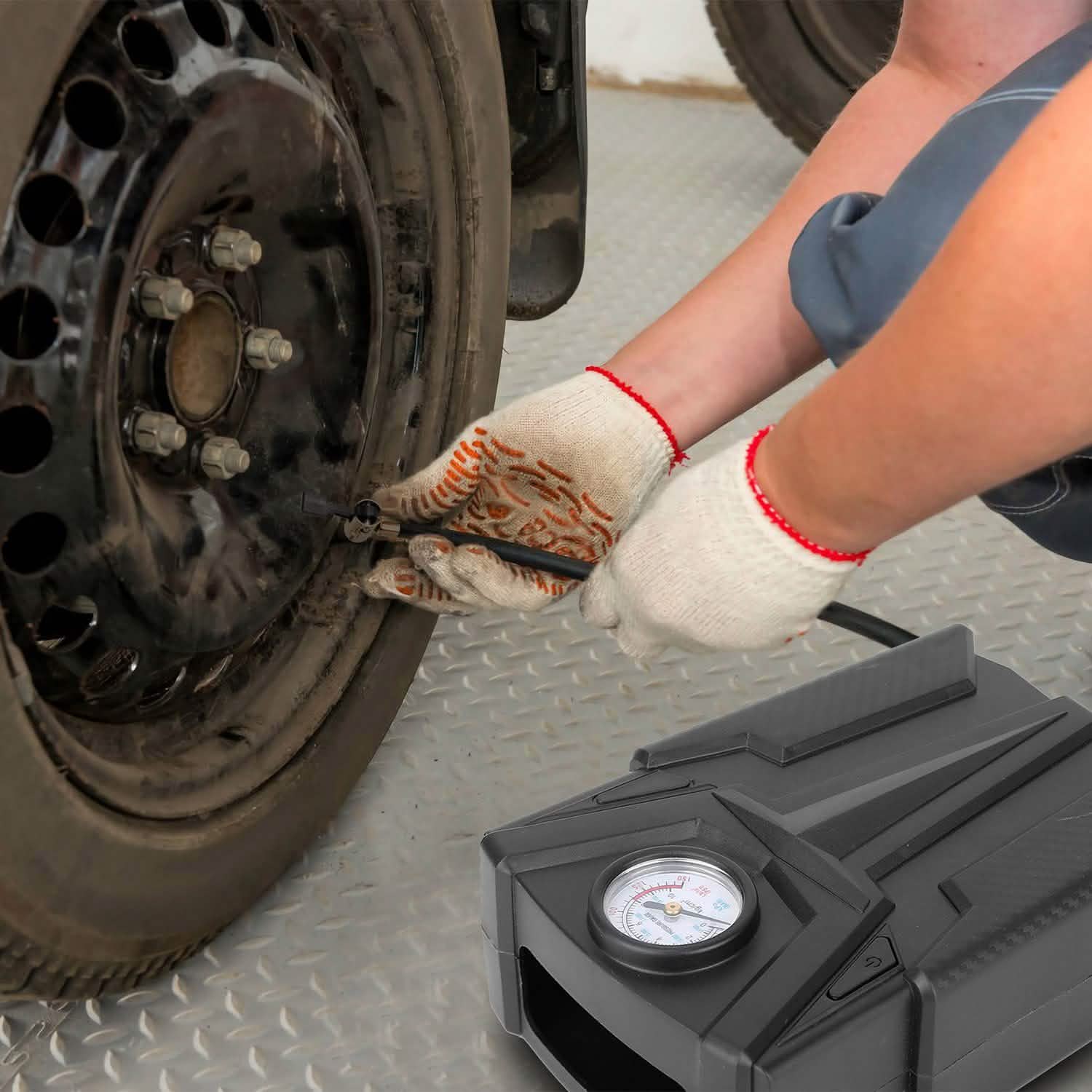 Car Tire Air Pump Portable Air Compressor Pump Automotive - Tophatter Daily Deals