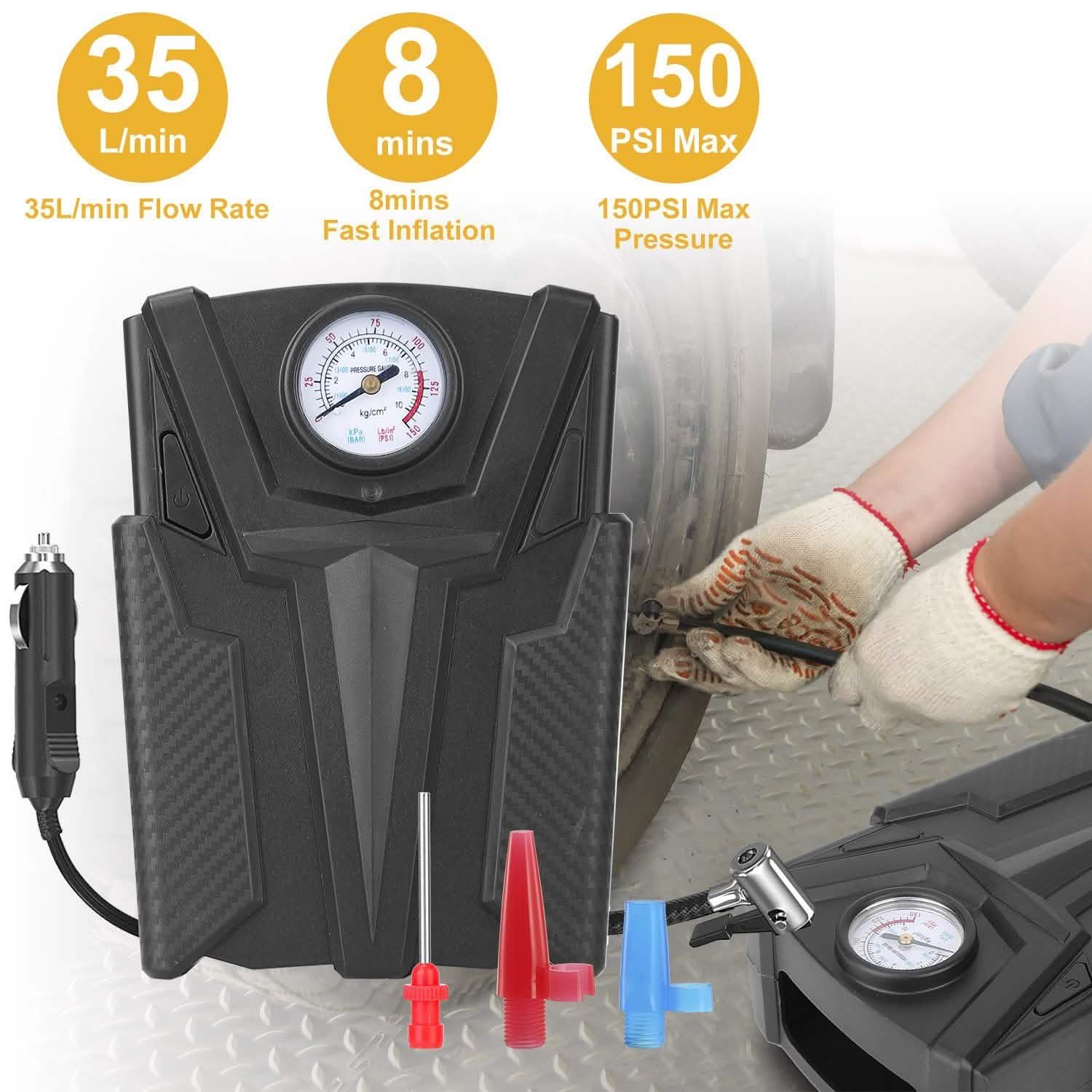 Car Tire Air Pump Portable Air Compressor Pump Automotive - Tophatter Daily Deals