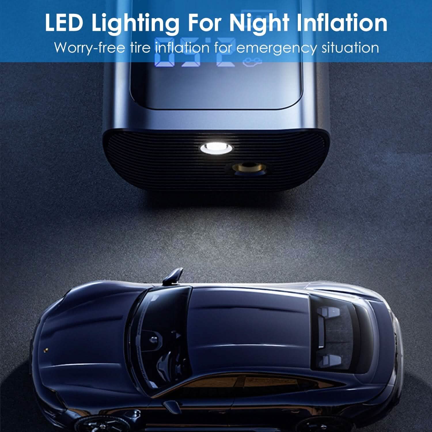 Car Tire Inflator Corded with LED Light Automotive - Tophatter Daily Deals