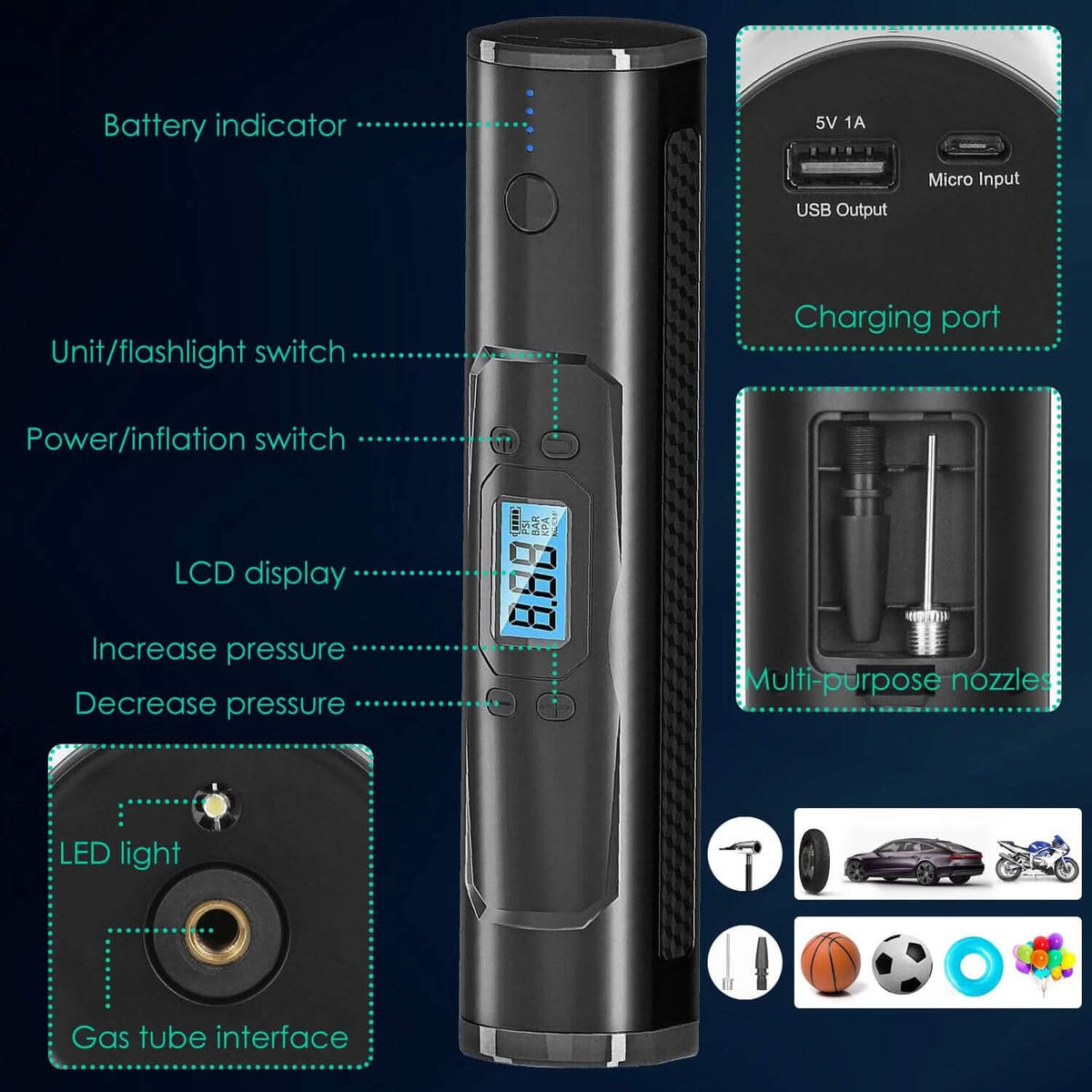 Car Tire Inflator Pump Automotive - Tophatter Daily Deals