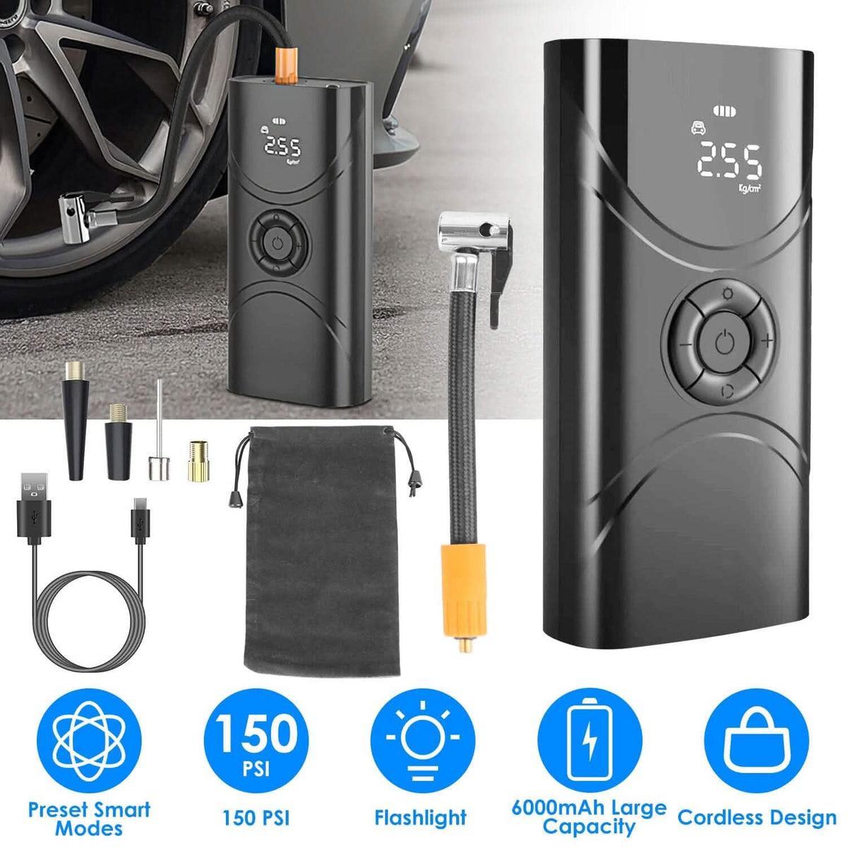 Car Tire Inflator Pump Automotive - Tophatter Daily Deals