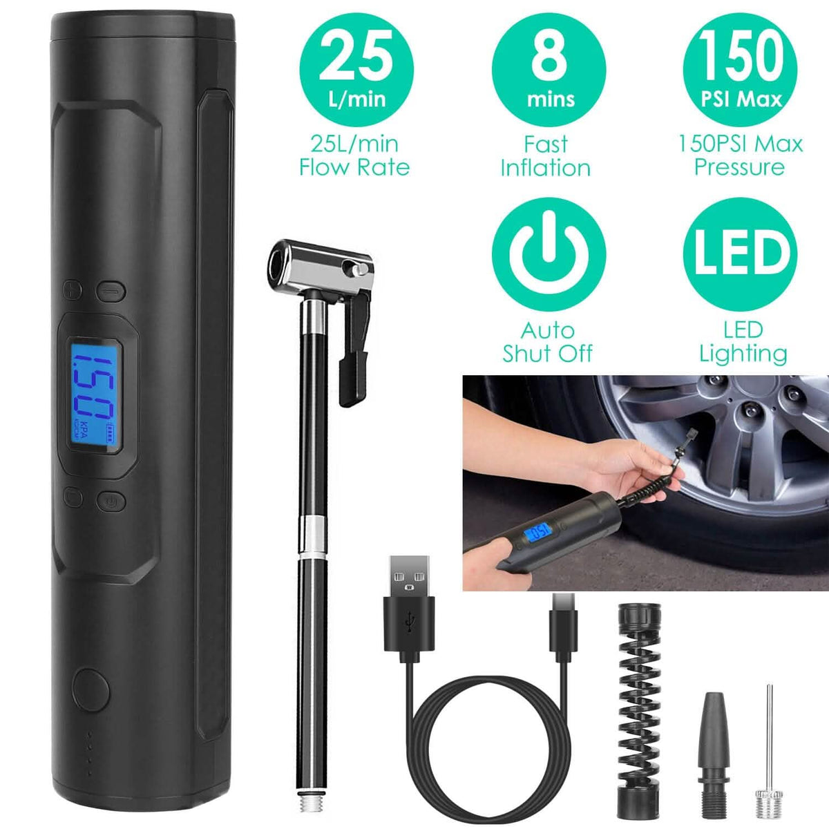 Car Tire Inflator Pump Automotive - Tophatter Daily Deals
