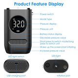 Car Tire Inflator Pump Portable 150 PSI with LED Light Automotive - Tophatter Daily Deals
