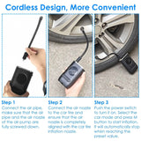 Car Tire Inflator Pump Portable 150 PSI with LED Light Automotive - Tophatter Daily Deals