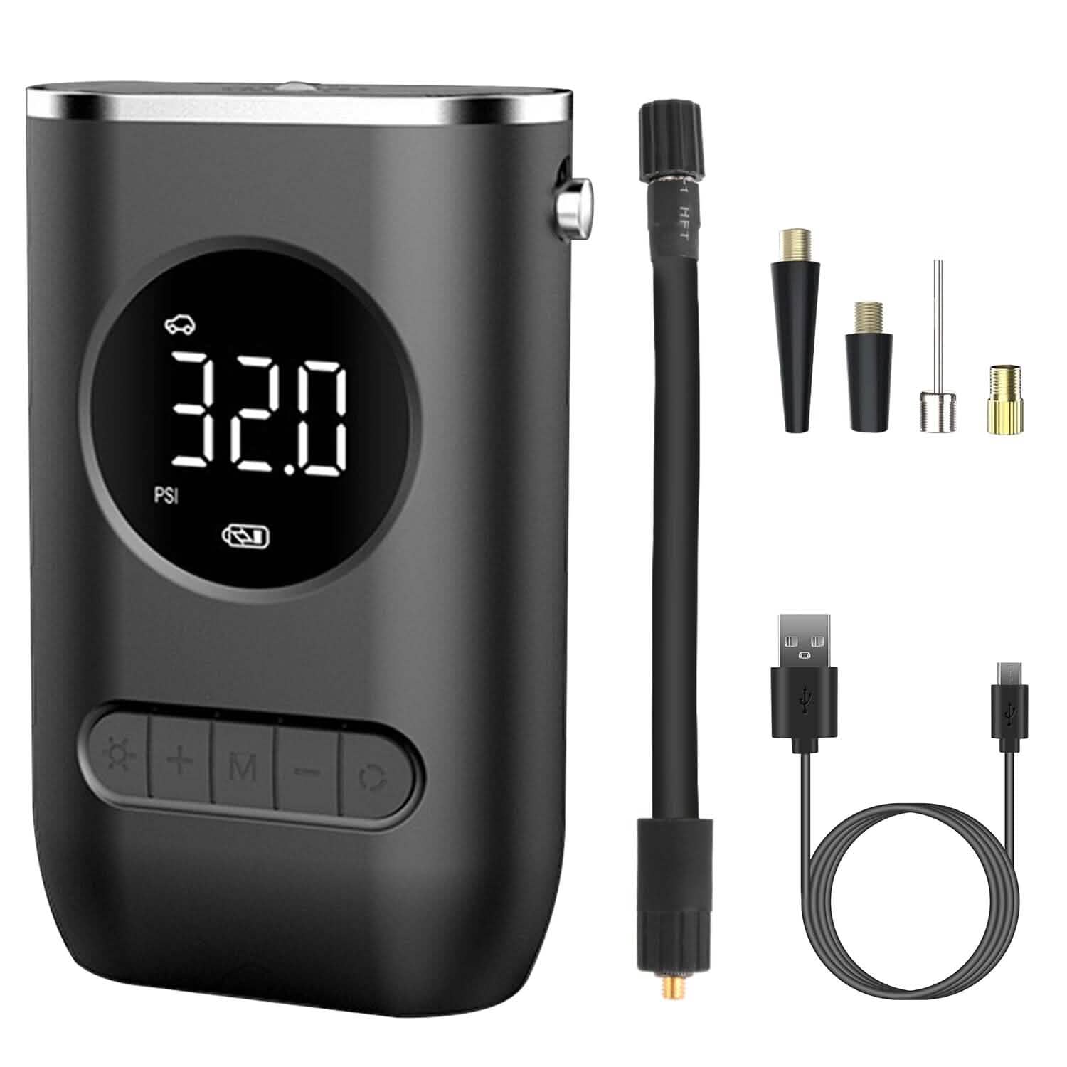 Car Tire Inflator Pump Portable 150 PSI with LED Light Automotive - Tophatter Daily Deals